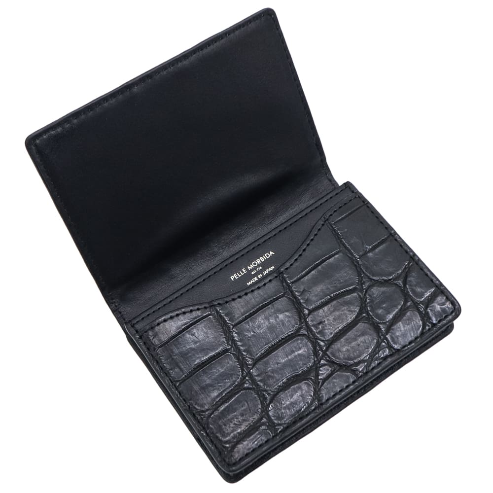 ペッレモルビダ カードケース クロコダイル カード入れ 名刺入れ PELLE MORBIDA PMO-CRS103 PMO BLACK 春夏新作