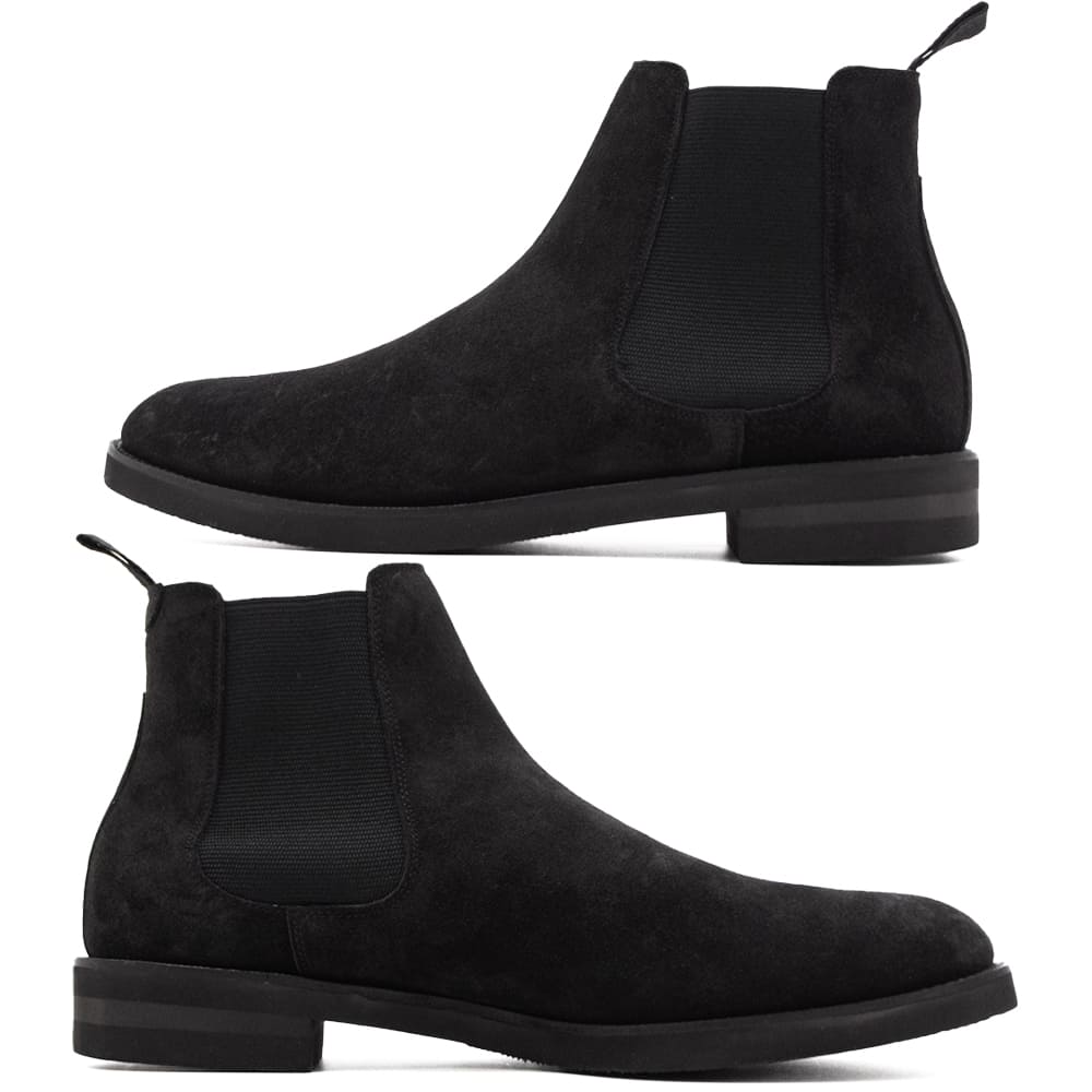 ダブルエイチ ブーツ メンズ チャールズFステッド社 ヤヌスカーフ スエード サイドゴアブーツ ソフトシリーズ WH WHF-0003J WH0 BLK 秋冬新作