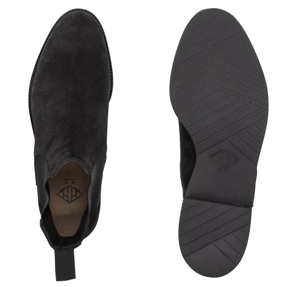 ダブルエイチ ブーツ メンズ チャールズFステッド社 ヤヌスカーフ スエード サイドゴアブーツ ソフトシリーズ WH WHF-0003J WH0 BLK 秋冬新作