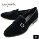 ポルペッタ レザーシューズ メンズ ボロネーゼ製法 スエード シングルストラップシューズ POLPETTA PASSO-W SINGLE STRAP POL SUEDE BLACK 春夏新作
