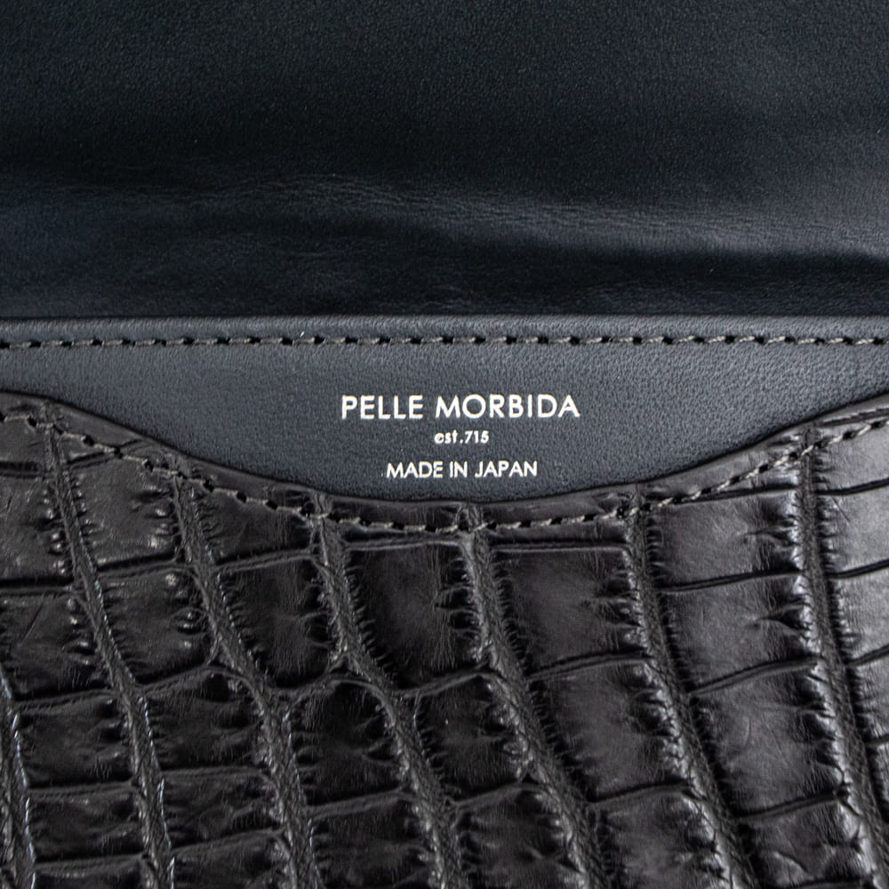 ペッレモルビダ カードケース クロコダイル カード入れ 名刺入れ PELLE MORBIDA PMO-CRS103 PMO CHARCOAL GRAY 春夏新作