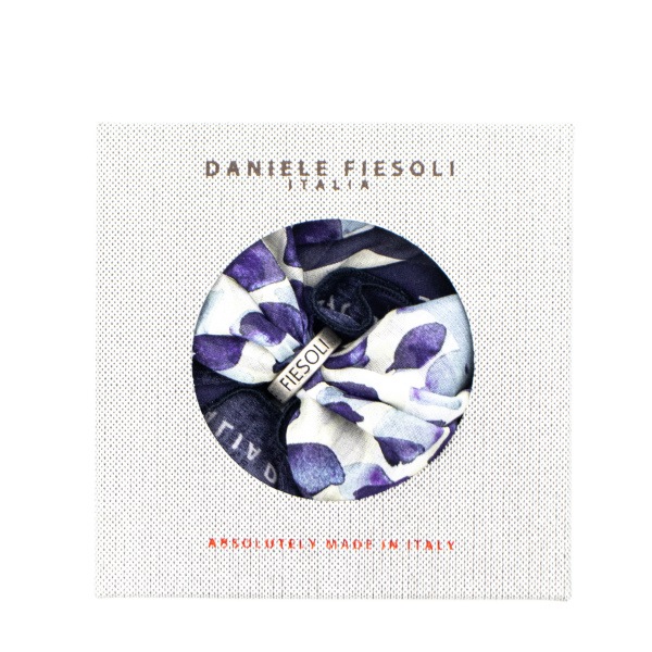 ダニエレフィエゾーリ チーフ 総柄 シルク コットン リング付きポケットチーフ DANIELE FIESOLI DF0800 DEF