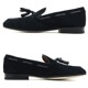 ポルペッタ レザーシューズ メンズ ボロネーゼ製法 スエード タッセルローファー POLPETTA PASSO U-TIP TASSEL-R POL SUEDE BLACK 