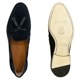 ポルペッタ レザーシューズ メンズ ボロネーゼ製法 スエード タッセルローファー POLPETTA PASSO U-TIP TASSEL-R POL SUEDE BLACK 