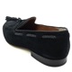 ポルペッタ レザーシューズ メンズ ボロネーゼ製法 スエード タッセルローファー POLPETTA PASSO U-TIP TASSEL-R POL SUEDE BLACK 