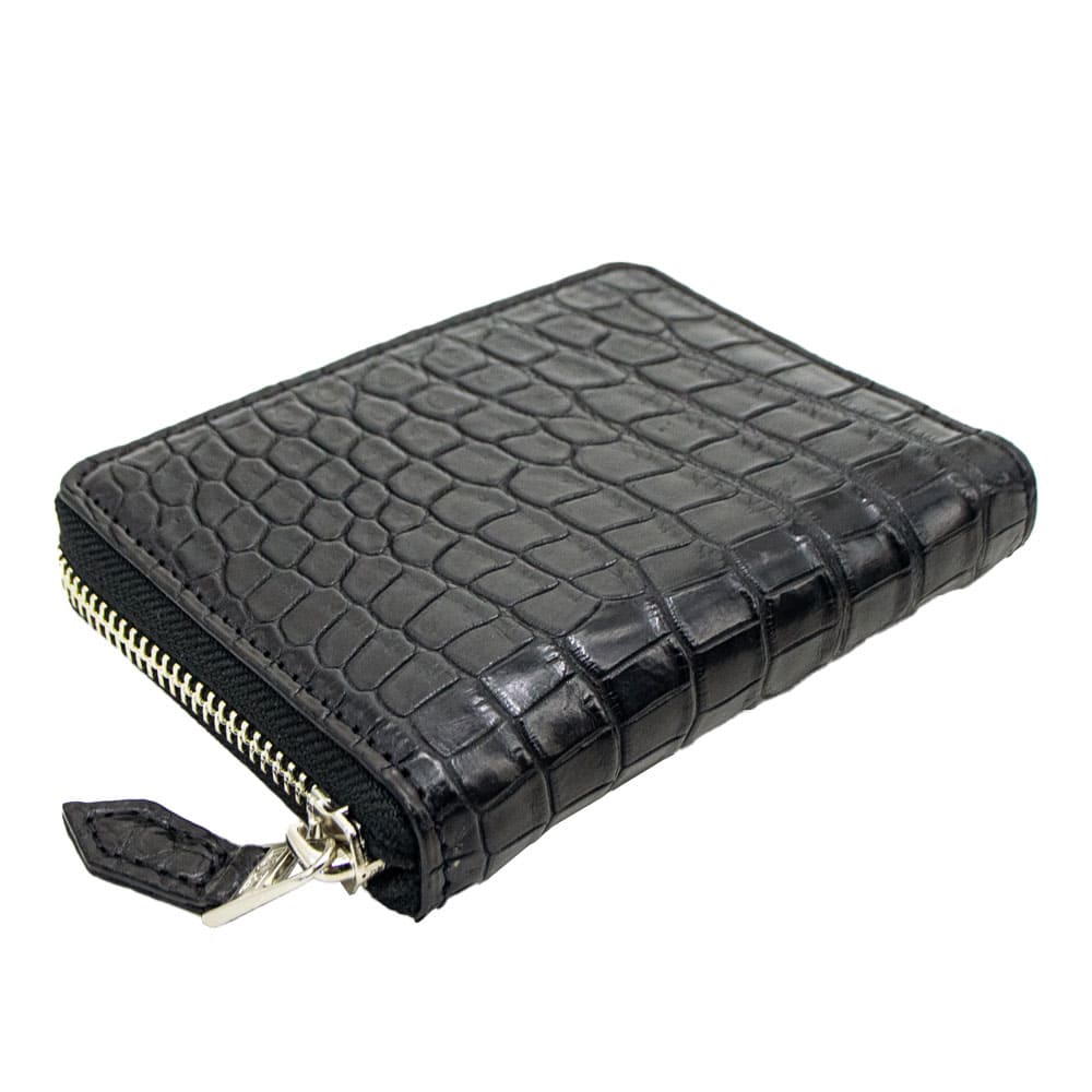 レザック 財布 クロコダイル レザー ラウンドジップミドルウォレット