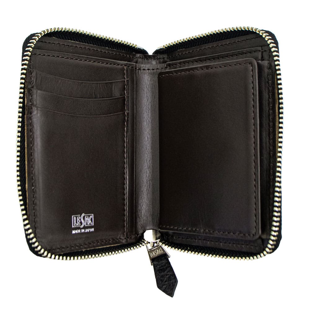 レザック 財布 クロコダイル レザー ラウンドジップミドルウォレット 二つ折り財布 LE'SAC 8200 LSC BLACK 秋冬新作