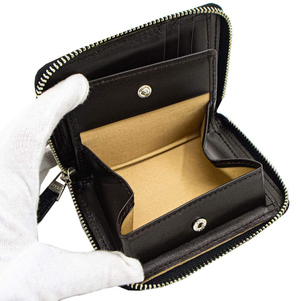 レザック 財布 クロコダイル レザー ラウンドジップミドルウォレット 二つ折り財布 LE'SAC 8200 LSC BLACK 秋冬新作