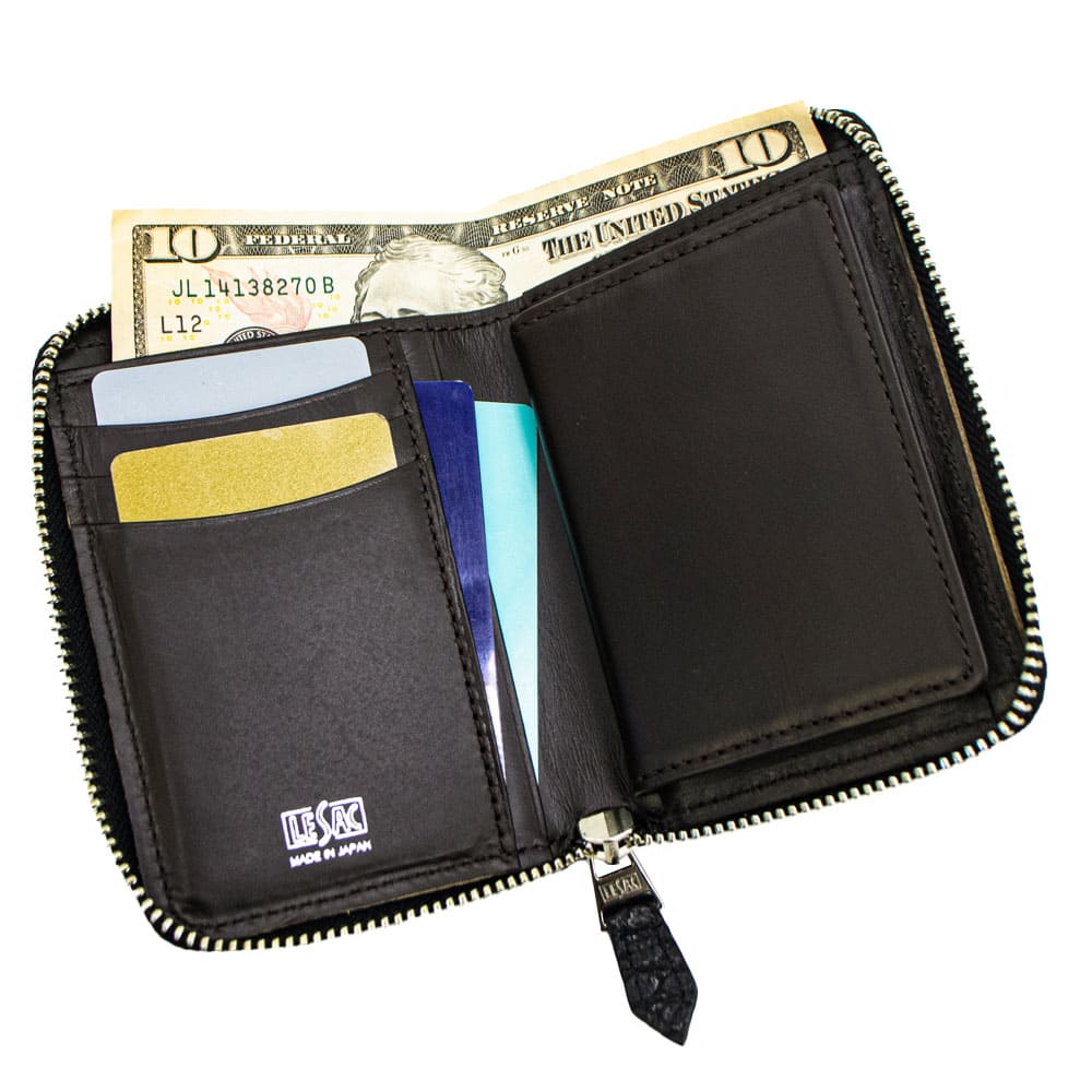 レザック 財布 クロコダイル レザー ラウンドジップミドルウォレット