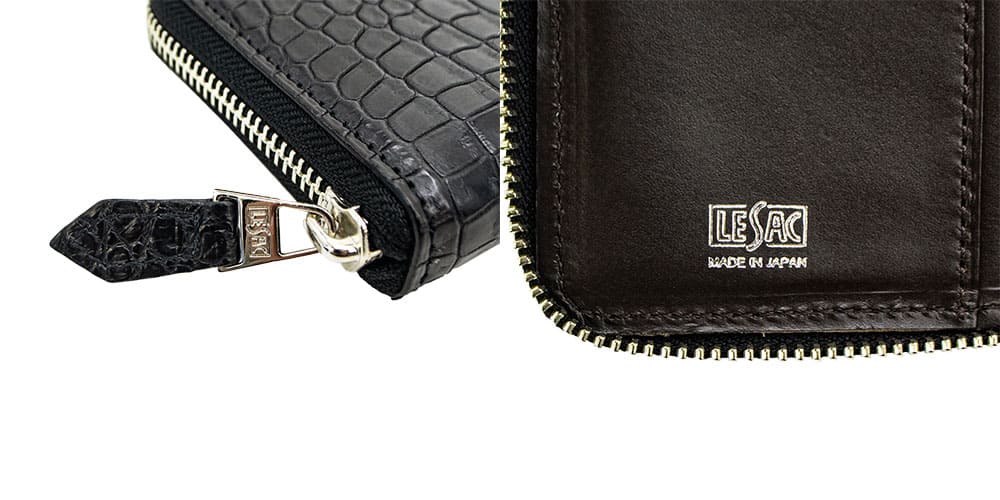 レザック 財布 クロコダイル レザー ラウンドジップミドルウォレット