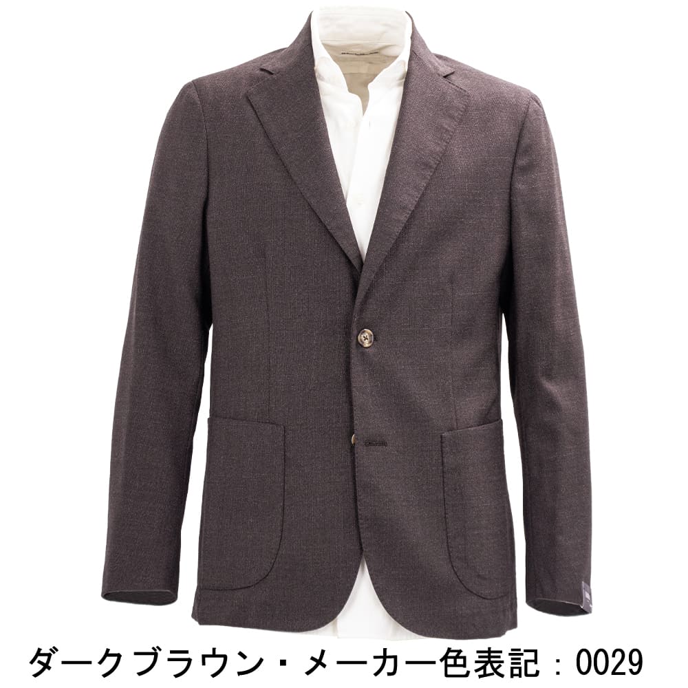 バルバ ジャケット メンズ ウール ホップサック シングル シャツ
