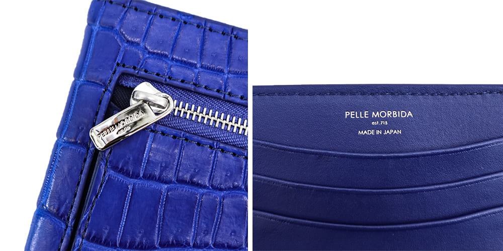 【美品・定価63800円】ペッレモルビダ England Cruise ネイビー ペッレモルビダ 財布 クロコダイル コンパクト財布 PELLE MORBIDA PMO
