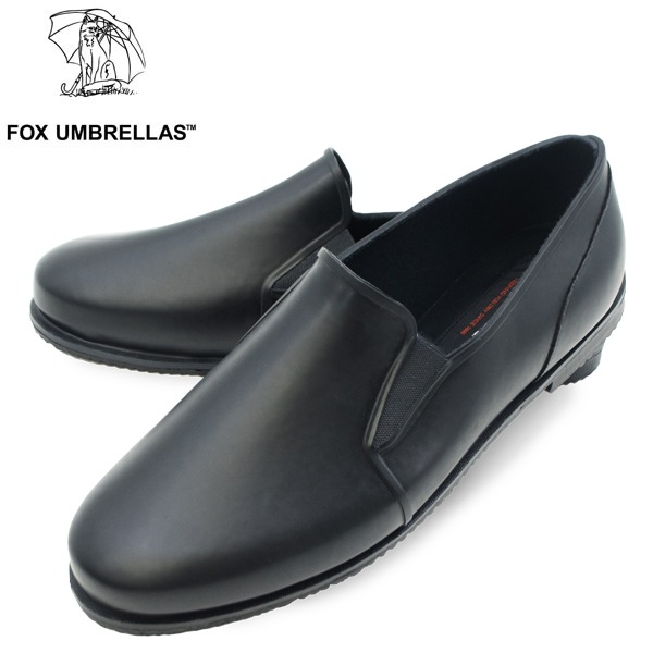 【セール 半額以下】フォックスアンブレラズ スニーカー メンズ レインシューズ スリッポン ドレス FOX UMBRELLAS 05M MENS Slip On Dress FOX BLACK【返品交換不可】