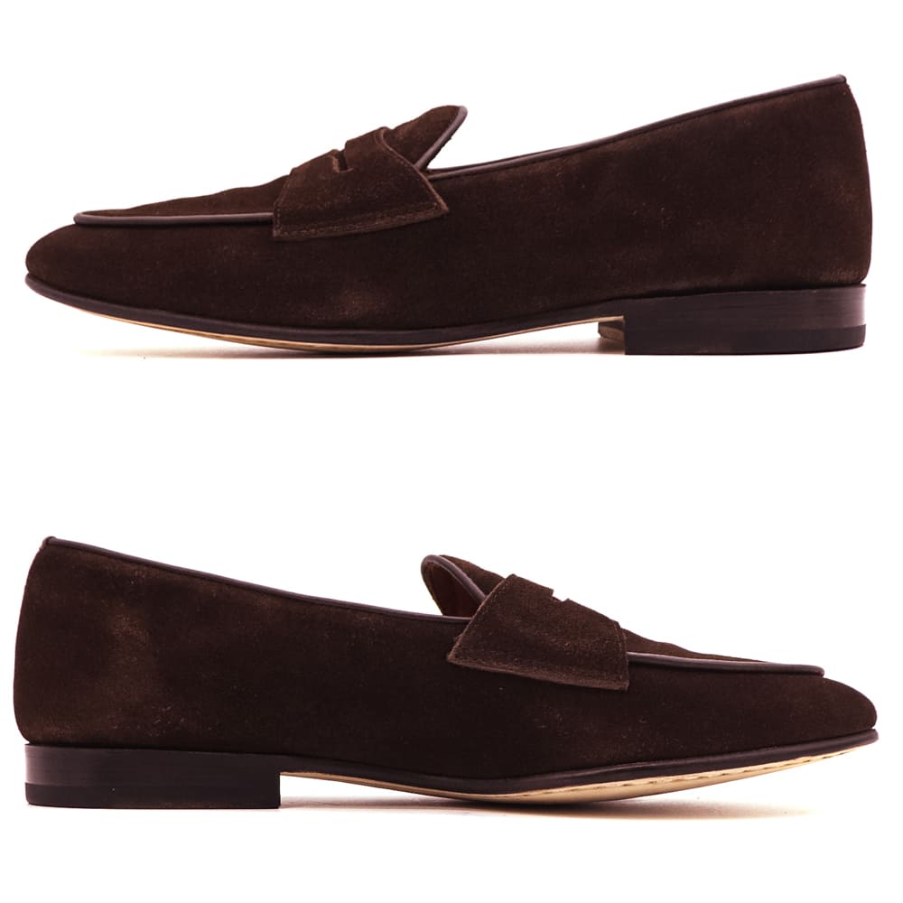 ポルペッタ レザーシューズ メンズ ボロネーゼ製法 スエード コイン