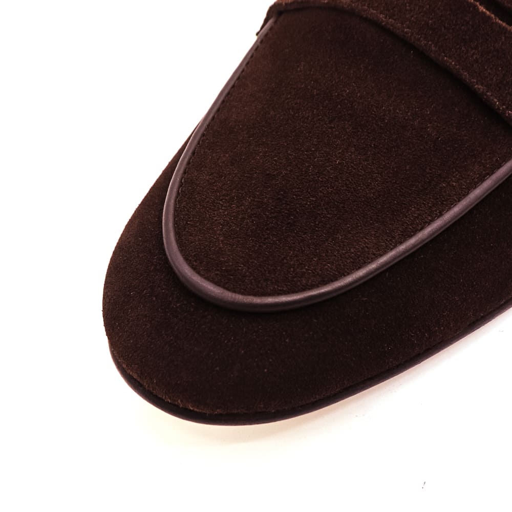 ポルペッタ レザーシューズ メンズ ボロネーゼ製法 スエード コインローファー POLPETTA PASSO COMBI POL SUEDE D.BROWN 春夏新作