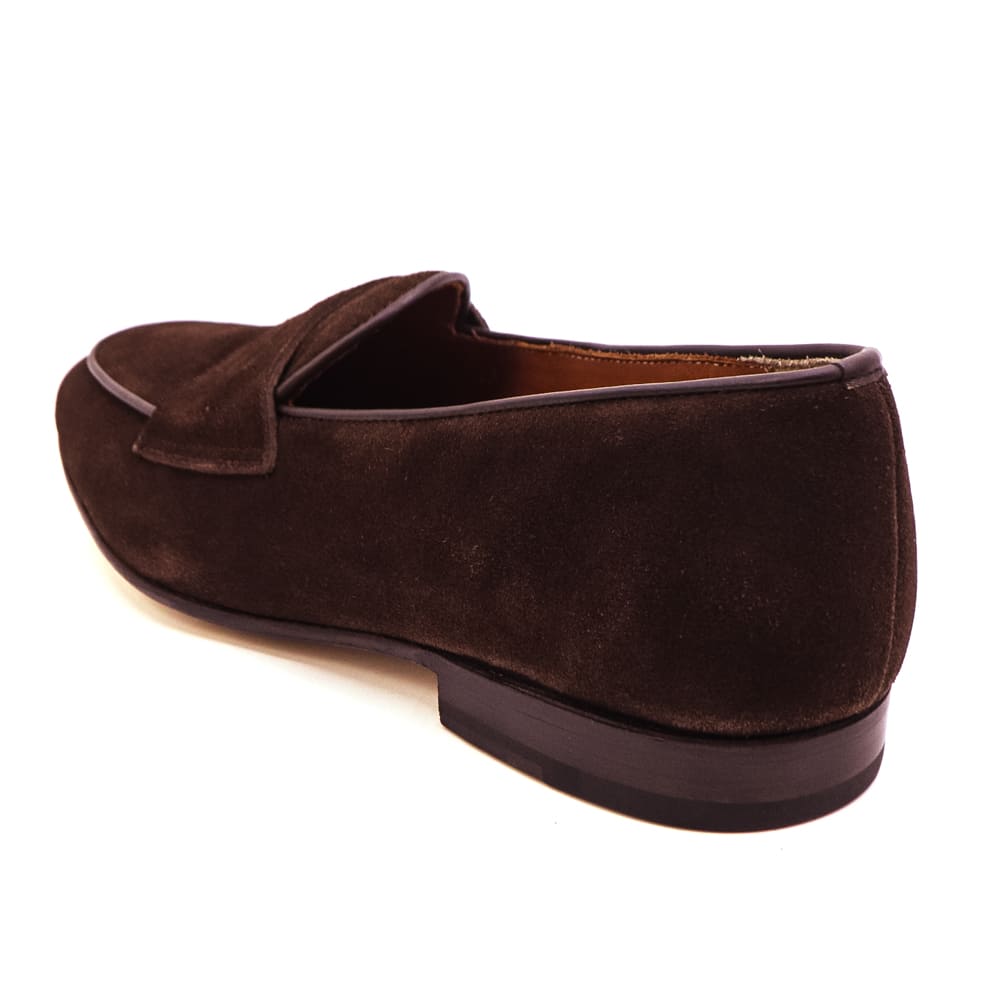 ポルペッタ レザーシューズ メンズ ボロネーゼ製法 スエード コインローファー POLPETTA PASSO COMBI POL SUEDE D.BROWN 春夏新作