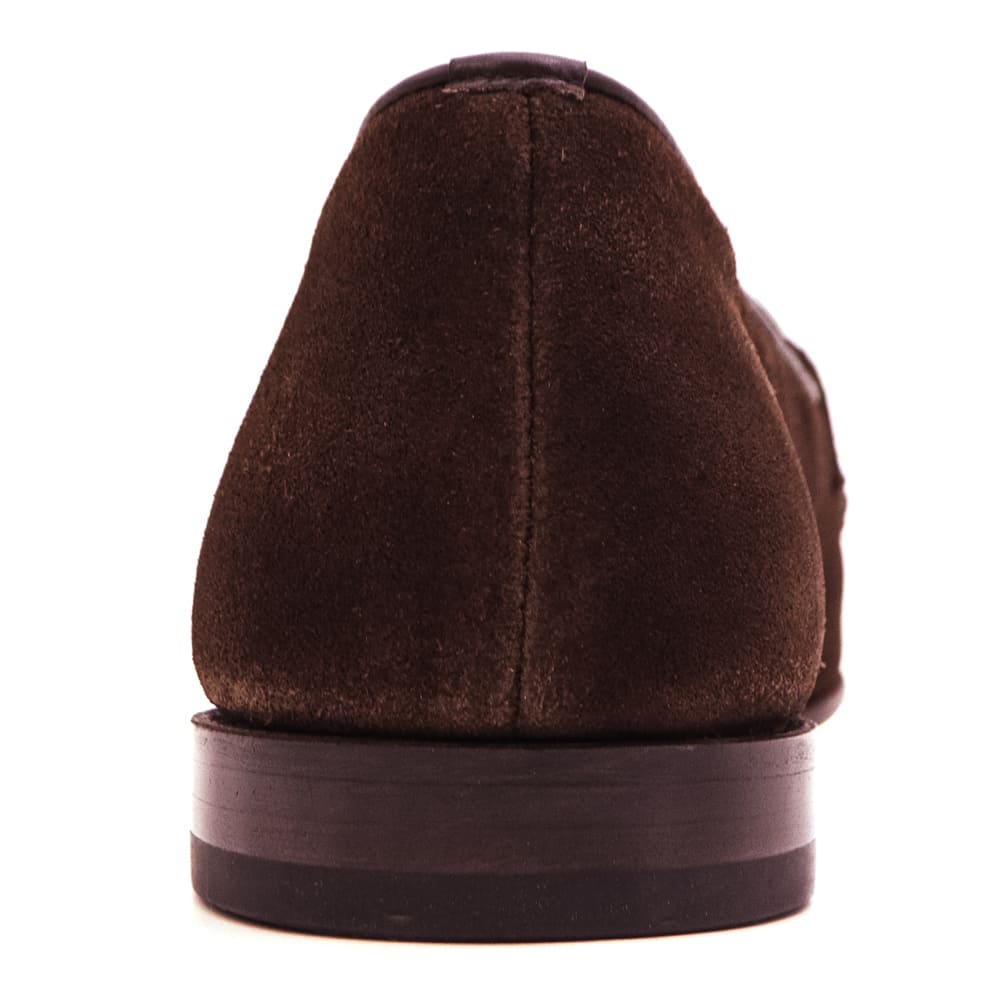 ポルペッタ レザーシューズ メンズ ボロネーゼ製法 スエード コインローファー POLPETTA PASSO COMBI POL SUEDE D.BROWN 春夏新作