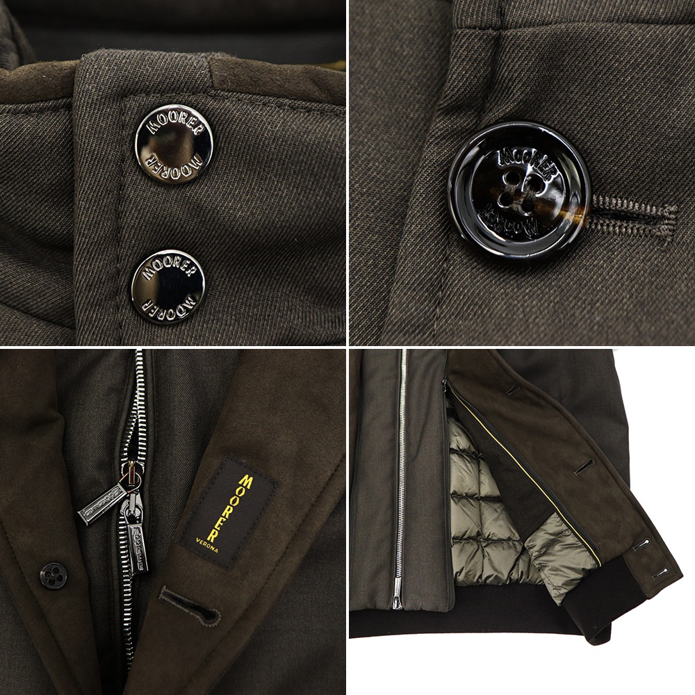 ムーレー ダウン メンズ 撥水ナイロン バルスター型ダウンジャケット ボンバージャケット ジャノス MOORER JANOS-PUM MRE GLASSE 秋冬新作
