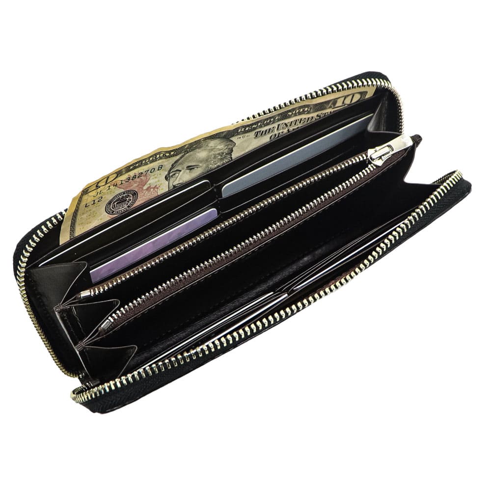 LE'SAC レザック クロコダイルレザー 長財布 レザック 財布 ナイルクロコダイル レザー ラウンドジップ 長財布 LE
