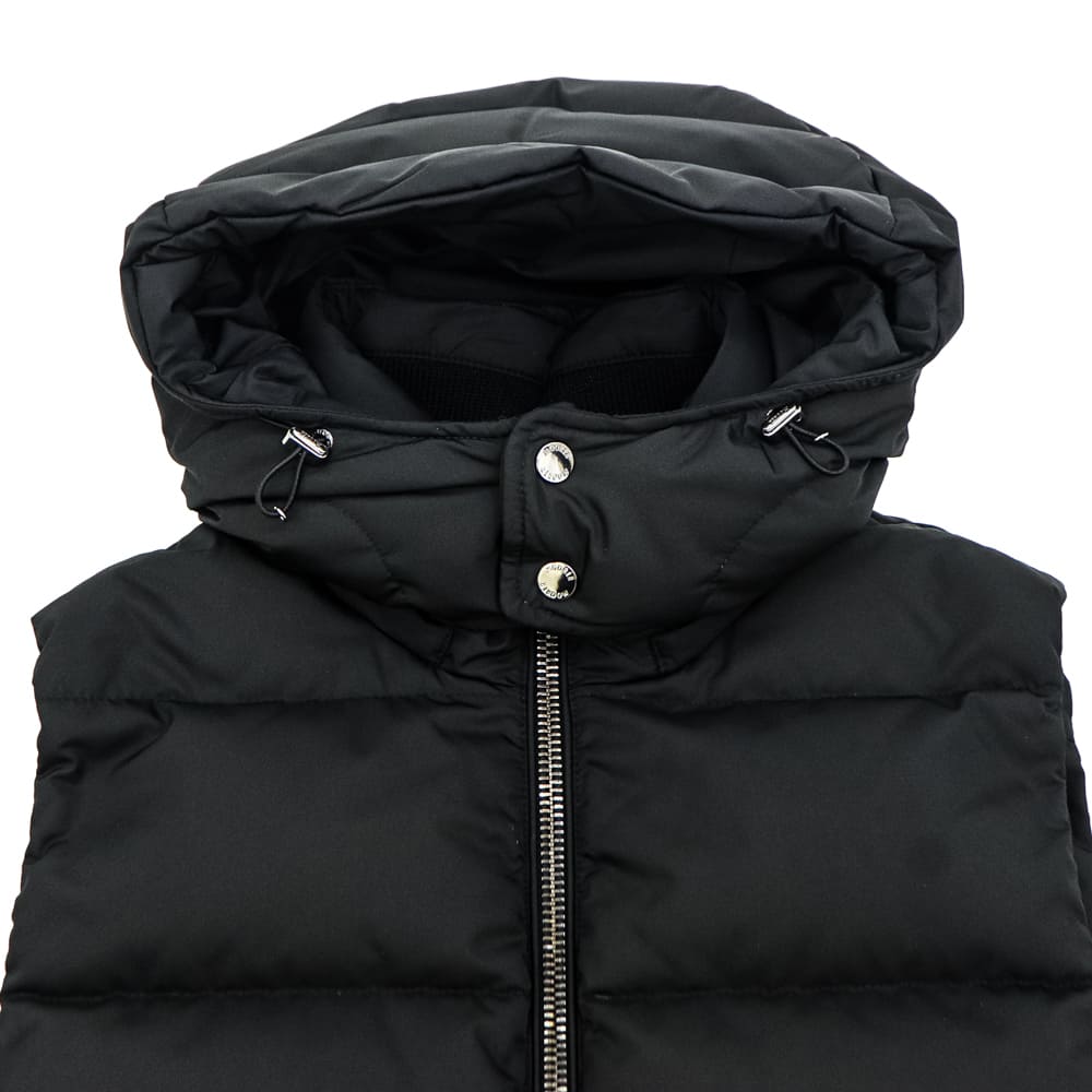 ムーレー ダウン メンズ 撥水ポリエステル ジップアップ フーデッドダウンベスト MOORER FIRE-WK MRE NERO 秋冬新作