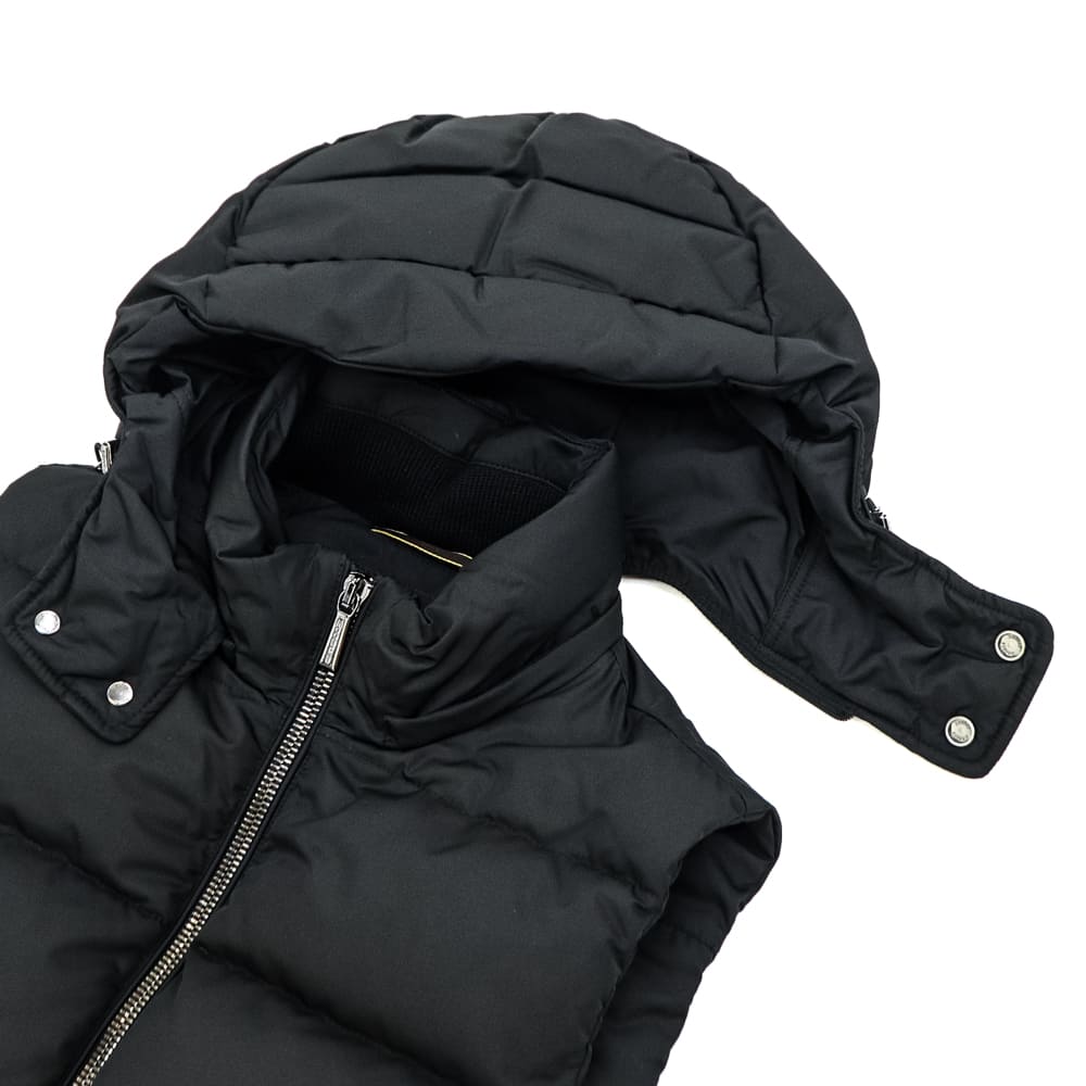 ムーレー ダウン メンズ 撥水ポリエステル ジップアップ フーデッドダウンベスト MOORER FIRE-WK MRE NERO 秋冬新作