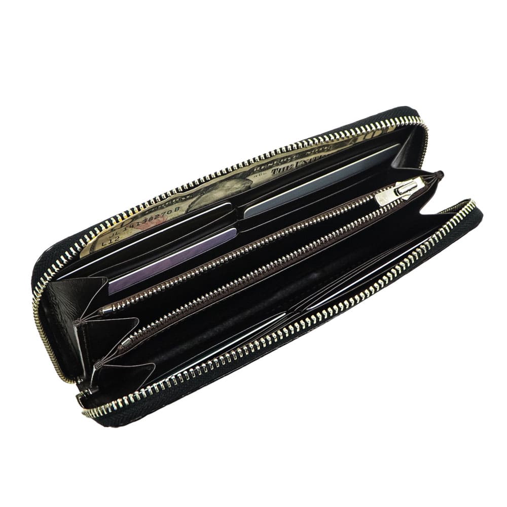 レザック 財布 ナイルクロコダイル レザー ラウンドジップ 長財布 LE'SAC 8211 LSC BLACK 秋冬新作
