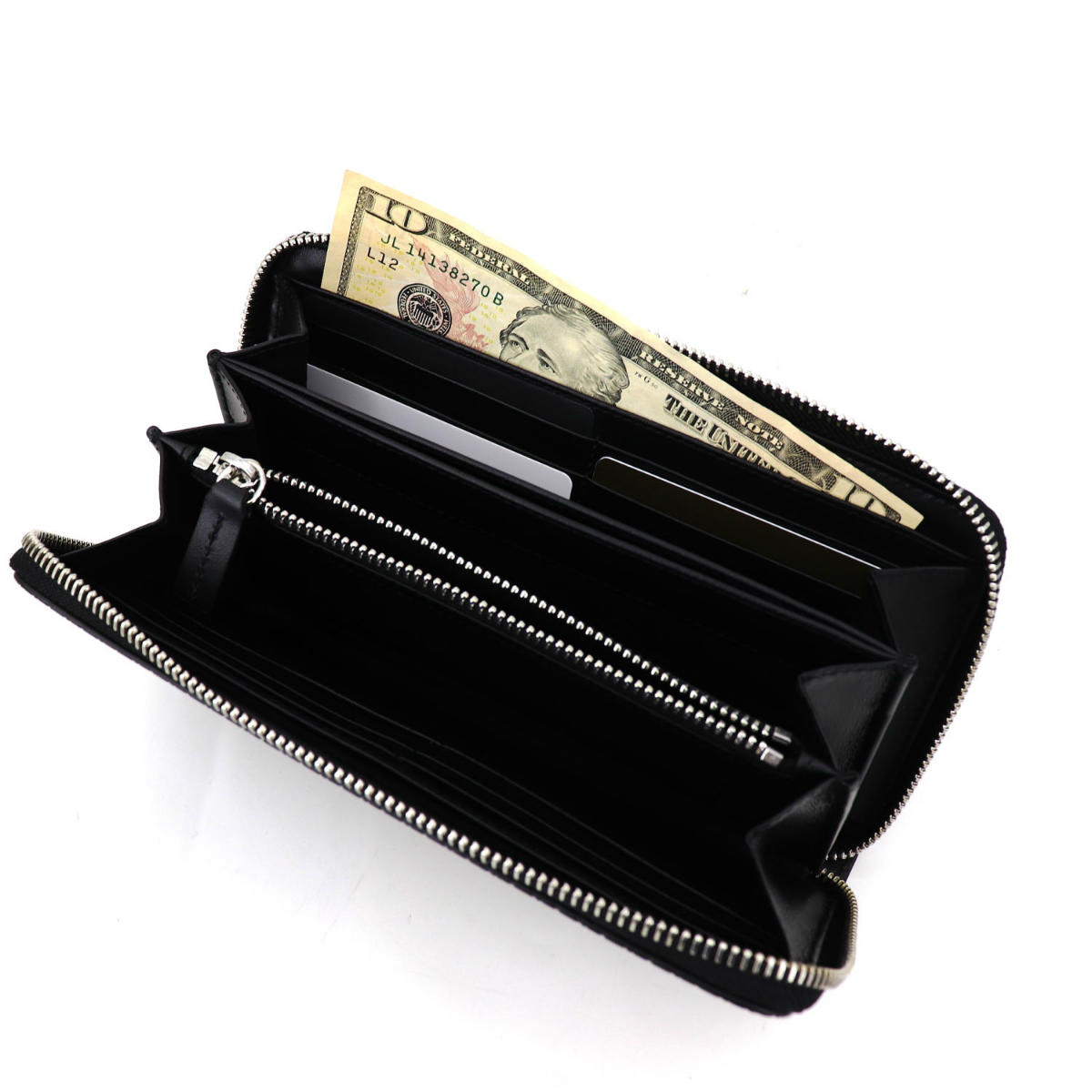 【セール】セラピアン 財布 PVC型押し ラウンドジップ長財布 SERAPIAN Stepan STEP7030-M19 CC3 Asphalt/Black(ダークグレー)【返品交換不可】