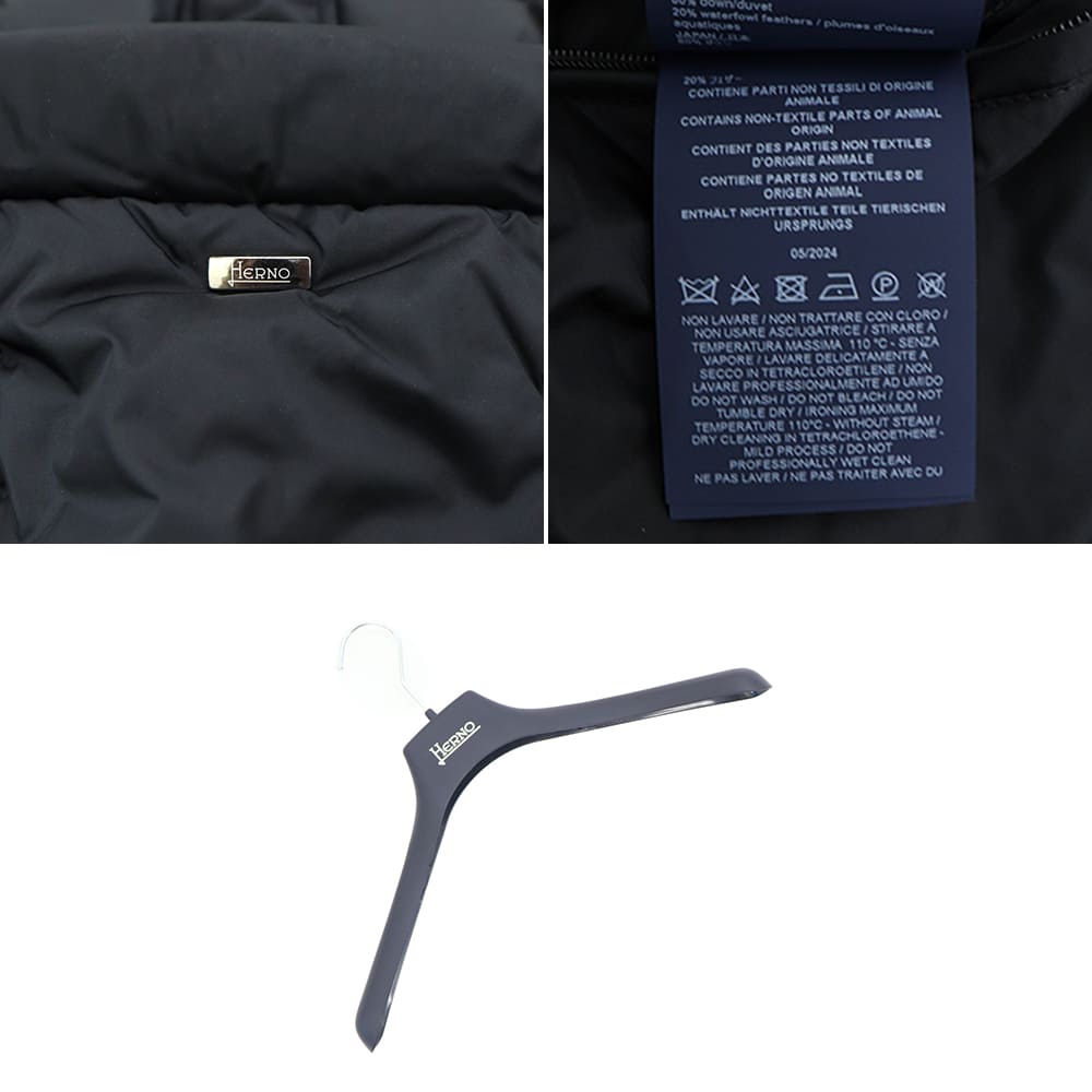 【最終値下げ】Herno POLAR-TECH ダウンジャケット 46 ネイビー ヘルノ ダウン メンズ ポーラテック 撥水ナイロン フーデッド