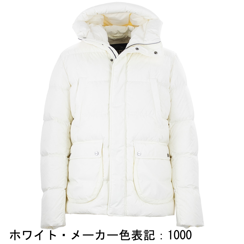 マーガレット　Herno ホワイト ブルゾン ヘルノ ダウン メンズ ポーラテック 撥水ナイロン フーデッド