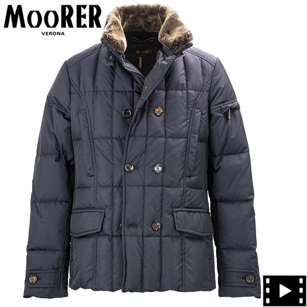 ムーレー ダウン メンズ 撥水ポリエステル ダブルブレストダウン