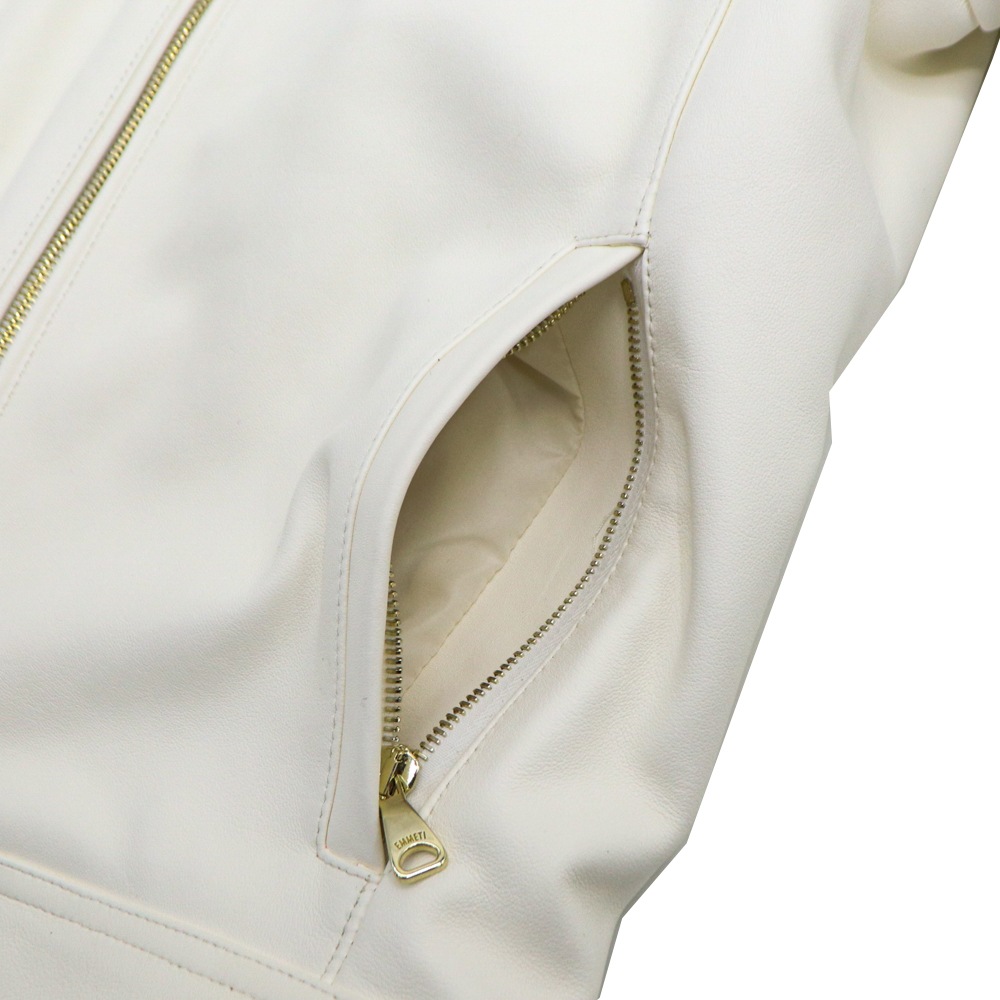 エンメティ ライダース メンズ スペシャルレザー ラムスキン シングルライダース ユーリ ゴールドジップ EMMETI JURI EMT SP LEATHER PANNA 春夏新作