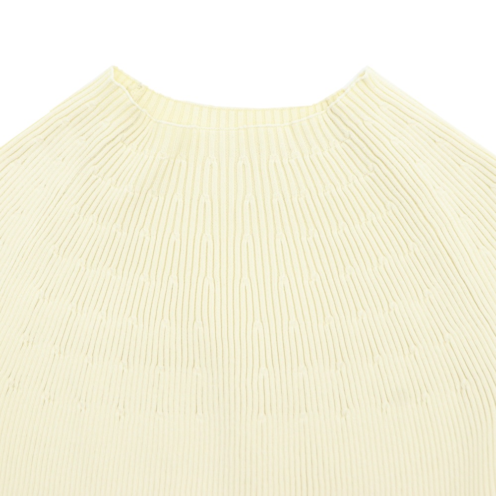 ブランベール ニット レディース 五分袖 リブフリルニット BLANCVERT LT3413203 BVR