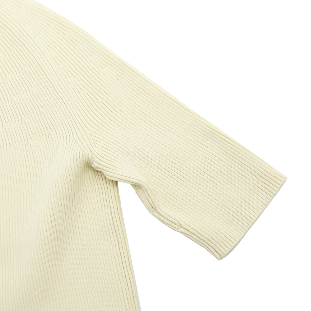 ブランベール ニット レディース 五分袖 リブフリルニット BLANCVERT LT3413203 BVR