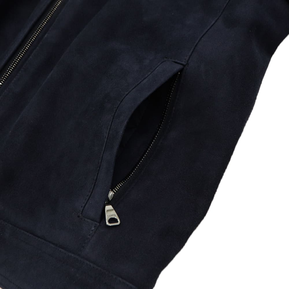 エンメティ ライダース メンズ スペシャルレザー ラムスエード シングルライダース ユーリ ガンメタルジップ EMMETI JURI EMT SP LEATHER NAVY 春夏新作