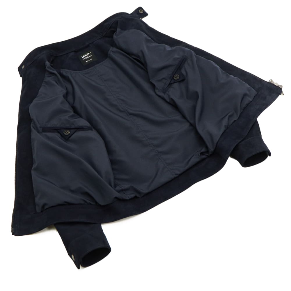 エンメティ ライダース メンズ スペシャルレザー ラムスエード シングルライダース ユーリ ガンメタルジップ EMMETI JURI EMT SP LEATHER NAVY 春夏新作