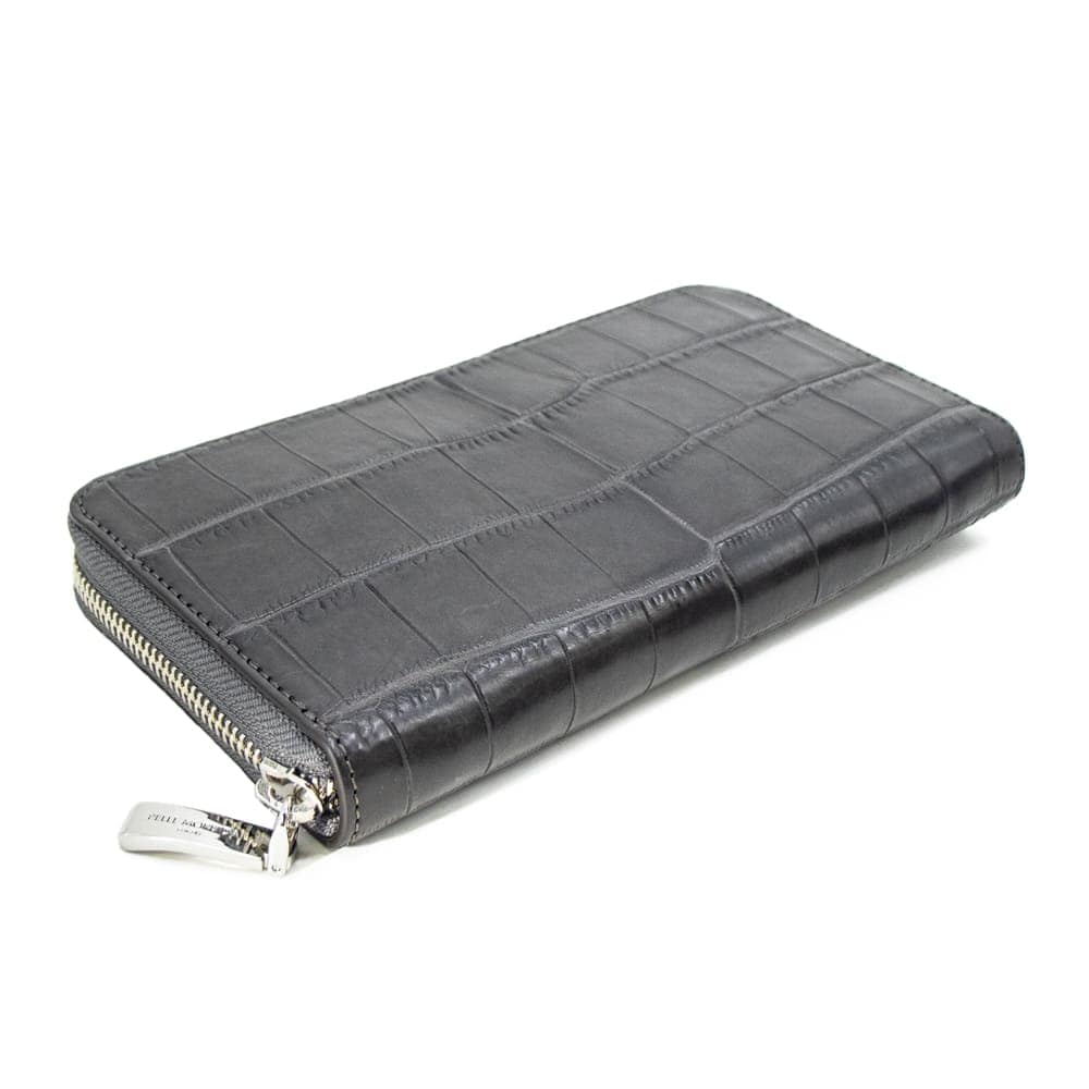 ペッレモルビダ 財布 クロコダイル ラウンドジップ 長財布 ラウンドジップウォレット PELLE MORBIDA PMO-CRS101 PMO CHARCOAL GRAY 春夏新作