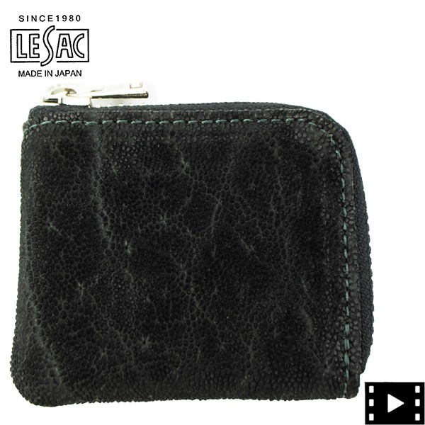 レザック 財布 エレファント レザー L字ジップコインケース LE'SAC 8180 LSC BLACK