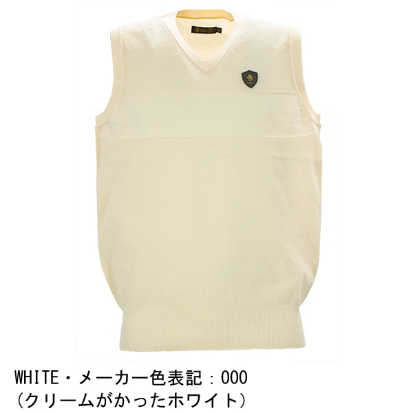 新品　felisiフェリージゴルフニットベスト　ホワイト 決算売尽セール 半額以下】フェリージゴルフ ウェア メンズ Vネック
