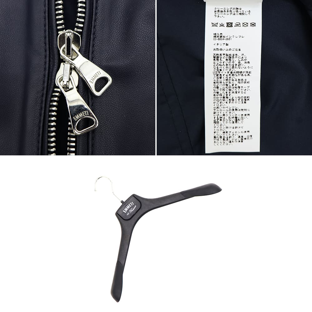 エンメティ ライダース メンズ スペシャルレザー ラムスキン シングルライダース ユーリ シルバージップ EMMETI JURI EMT SP LEATHER DENIM 春夏新作