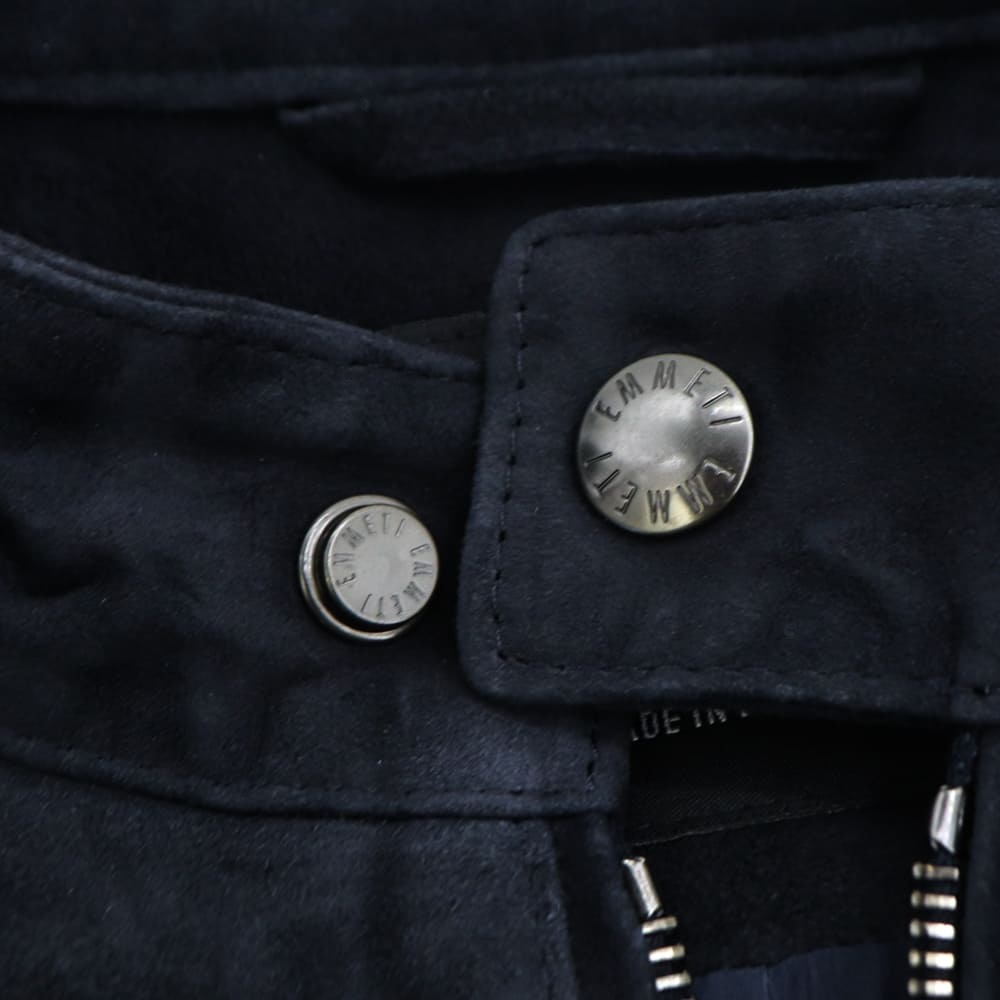 エンメティ ライダース メンズ スペシャルレザー ラムスエード シングルライダース ユーリ ガンメタル EMMETI JURI EMT SP LEATHER GUNMETAL DARK BLU