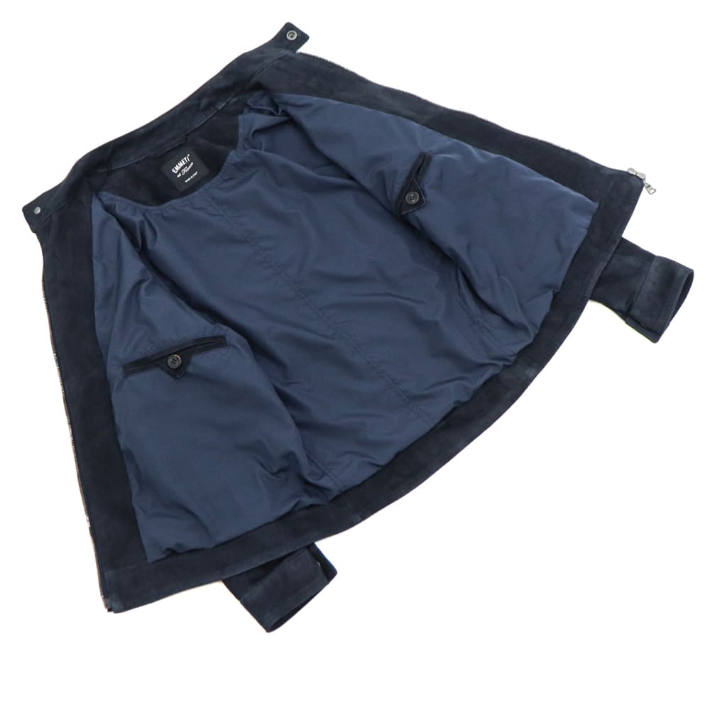 EMMETI　エンメティ　スエード　ライダース　ネイビー　44　メンズ 美品 EMMETI エンメティ シングルライダース JURI SP SUEDE CALF