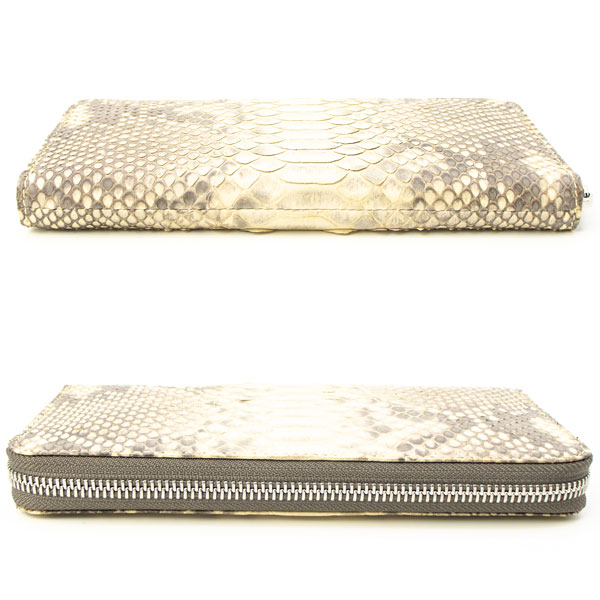 クアトロガッティ 財布 メンズ ダイヤモンドパイソン レザー ラウンドジップ 長財布 QUATTRO GATTI 8176 QTG BEIGE 