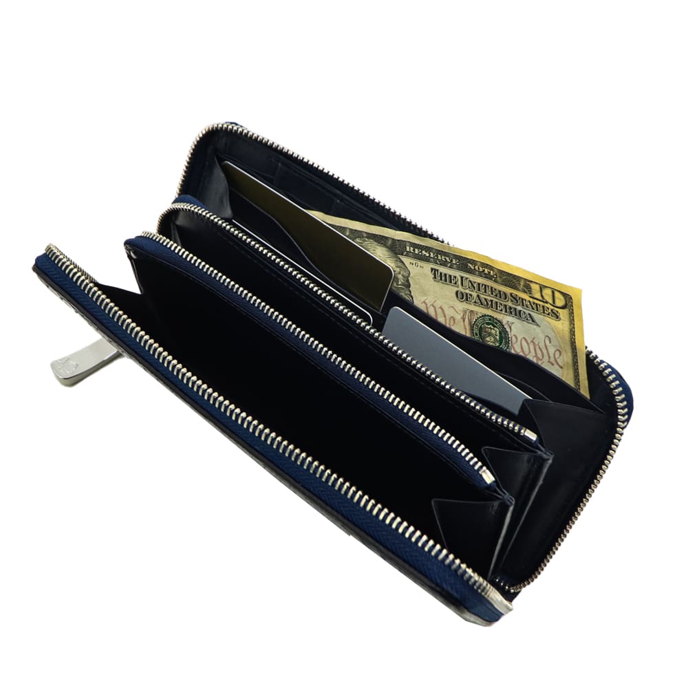 ペッレモルビダ 財布 クロコダイル ラウンドジップ 長財布 PELLE MORBIDA PMO-CRS010A PMO BLUE