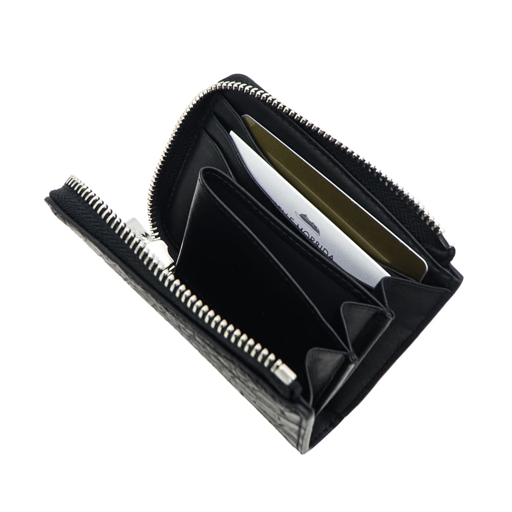 ペッレモルビダ 財布 クロコダイル L字ジップ ミニウォレット コンパクト財布 PELLE MORBIDA PMO-CRS105 PMO BLACK 春夏新作