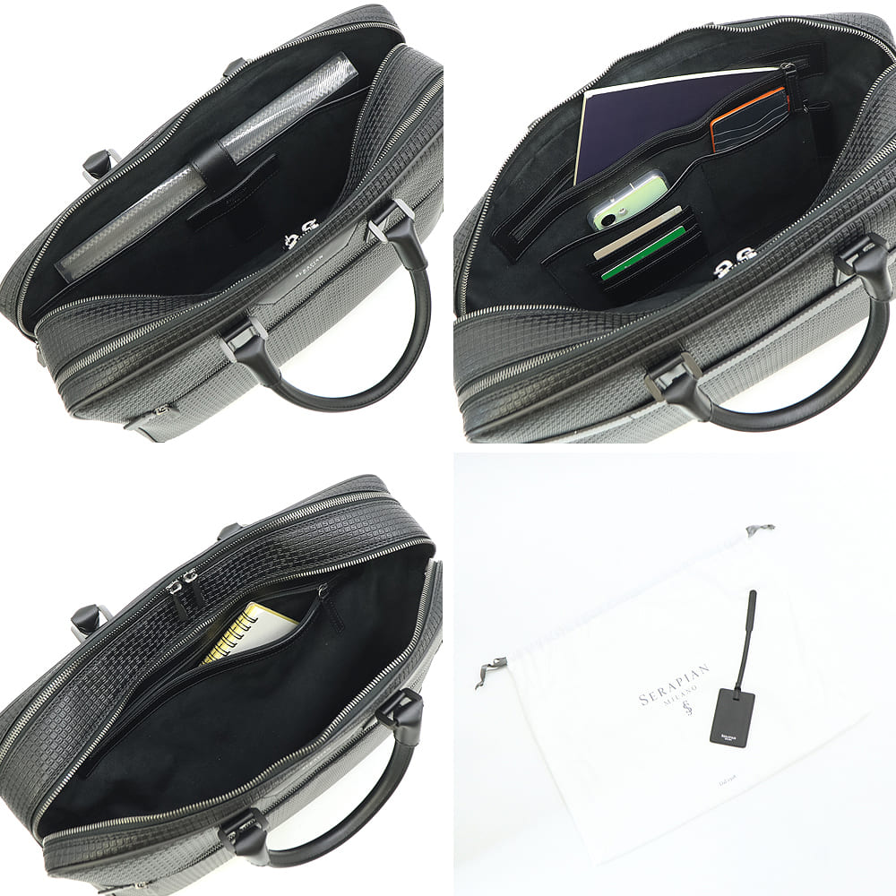 【セール】セラピアン ブリーフケース PVC型押し 2ROOM ダブルブリーフケース SERAPIAN DOUBLE BRIEFCASE Stepan sust SRSTSMLL596940FCG2 SRP BLACK/BLACK ECLIPSE【返品交換不可】