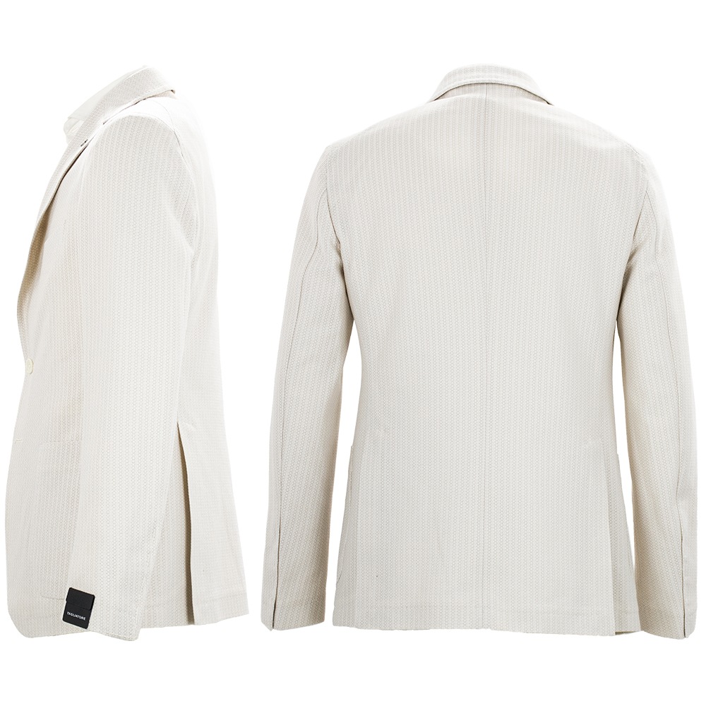 Tagliatore シングルジャケット ホワイト SS25 タリアトーレ ジャケット メンズ ダカール コットン ジャガード