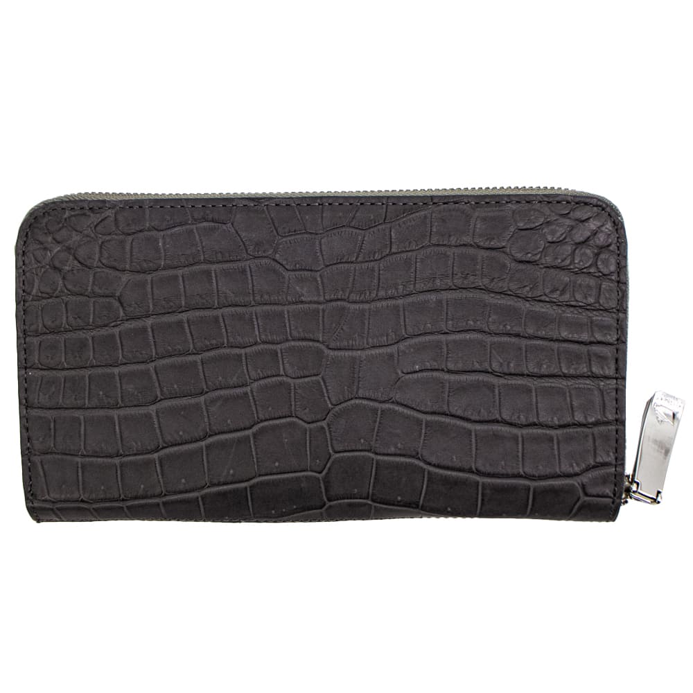 ペッレモルビダ 財布 クロコダイル ラウンドジップ 長財布 PELLE MORBIDA PMO-CRS010A PMO CHACOAL GRAY