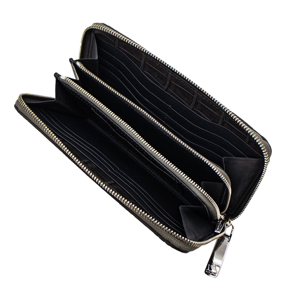 ペッレモルビダ 財布 クロコダイル ラウンドジップ 長財布 PELLE MORBIDA PMO-CRS010A PMO CHACOAL GRAY