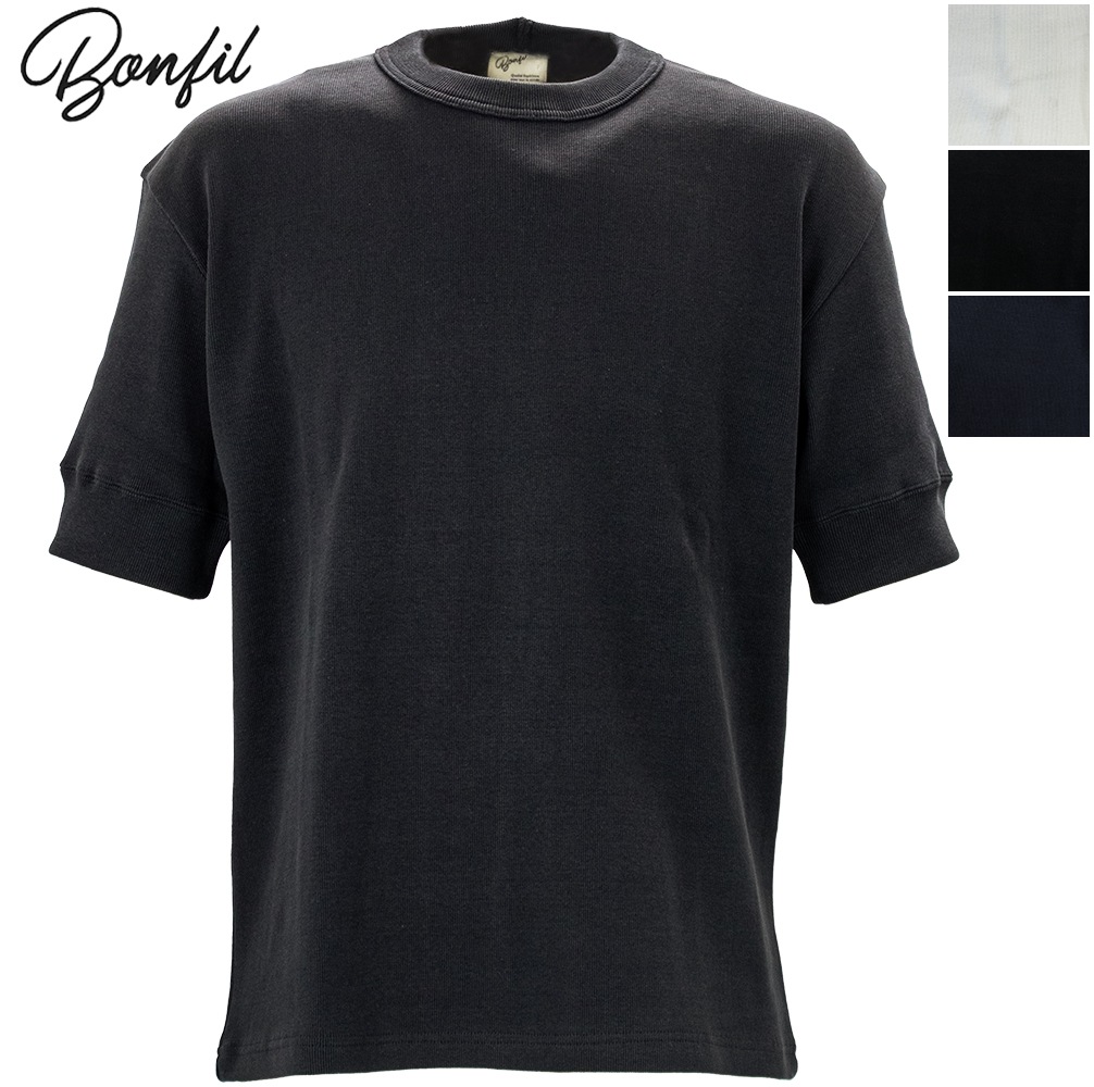 ボンフィル カットソー メンズ ヘビーウェイト コットン フライス クルーネック 半袖 カットソー Bonfil BON-1A BNF S/S Crew 春夏新作