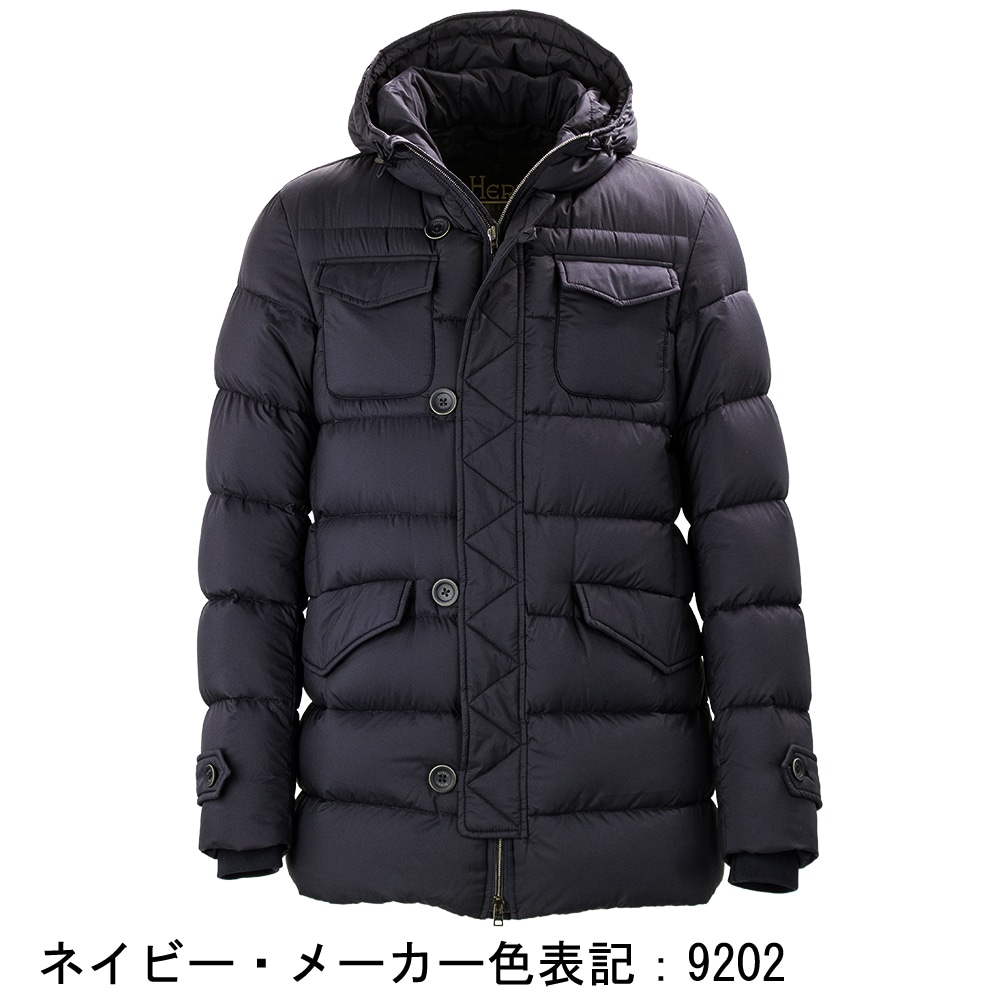 ヘルノ ダウン メンズ 軽量 撥水ナイロン エスキモージャケット型